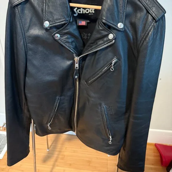 USA Schott Perfecto Black Lambskin Leather Jacket LC1140 - Picture 5 of 10